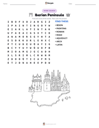 Iberian Peninsula printable worksheet preview