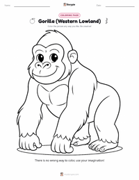 Gorilla (Western Lowland) coloring page for kids