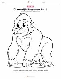 Gorilla (Westelijke laaglandgorilla) kleurplaat voor kinderen