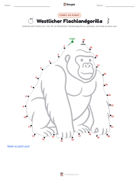 Gorilla (Westlicher Flachlandgorilla) druckbare Arbeitsblatt Vorschau