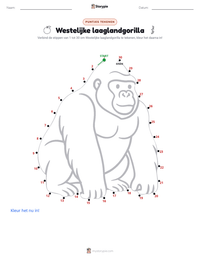 Gorilla (Westelijke laaglandgorilla) afdrukbare werkblad voorbeeld