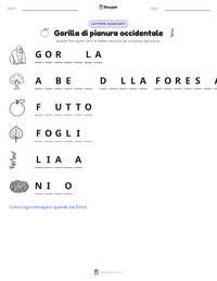 Anteprima della scheda stampabile di Gorilla (di pianura occidentale)