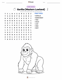 Gorilla (Western Lowland) printable worksheet preview