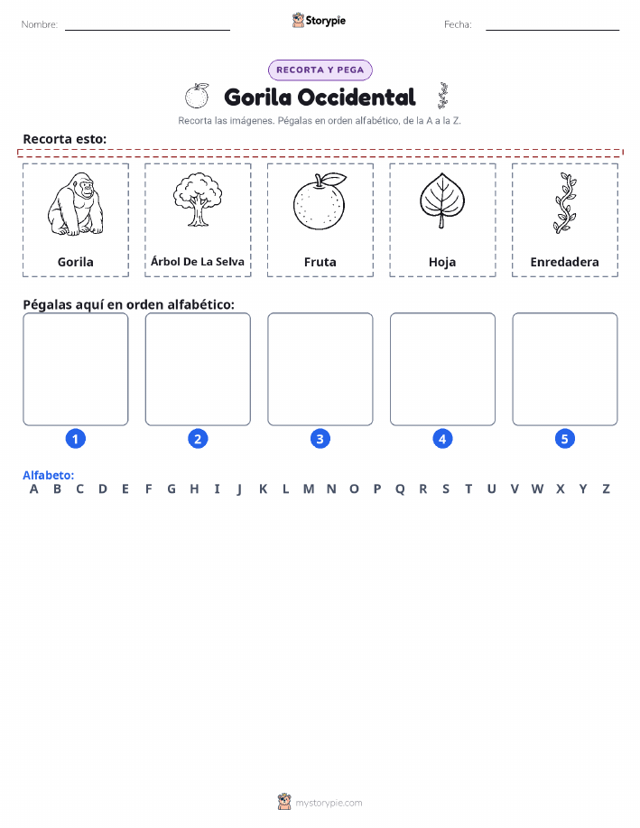 Cortar y Pegar el Alfabeto