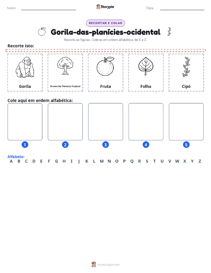 Recortar & Colar Alfabeto
