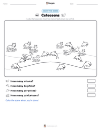 Cetaceans printable worksheet preview