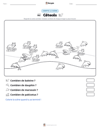 Aperçu de la feuille de travail imprimable Cétacés