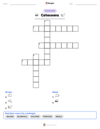 Cetaceans printable worksheet preview