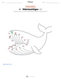 Walvisachtigen afdrukbare werkblad voorbeeld
