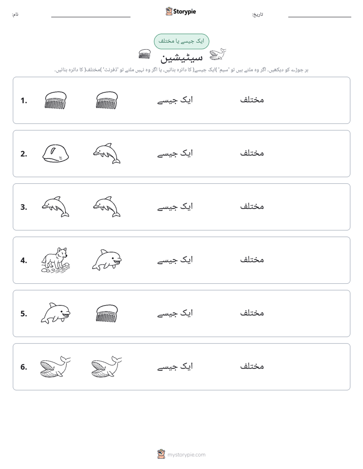 ایک جیسا یا مختلف