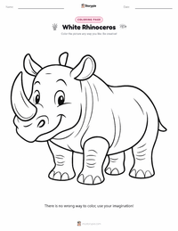White Rhinoceros coloring page for kids