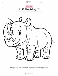 Trang tô màu Tê giác trắng cho trẻ em