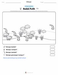 Prabaca lembar kerja cetak Badak Putih