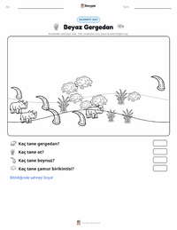 Beyaz Gergedan yazdırılabilir çalışma sayfası önizlemesi