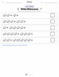 White Rhinoceros printable worksheet preview