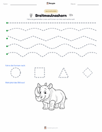 Breitmaulnashorn druckbare Arbeitsblatt Vorschau