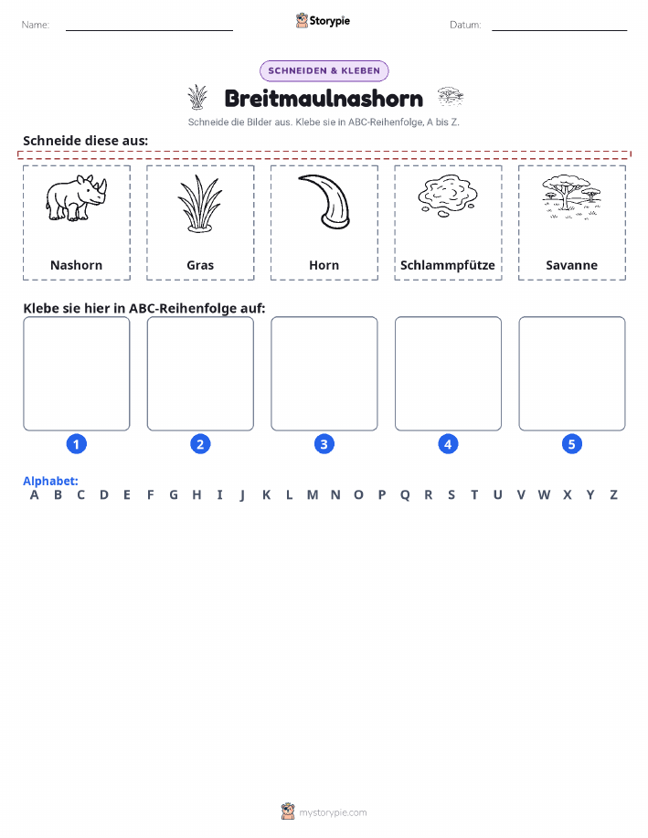 Schneiden & Einfügen Alphabet