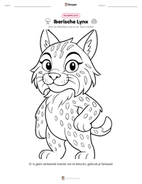 Iberische Lynx afdrukbare werkblad voorbeeld