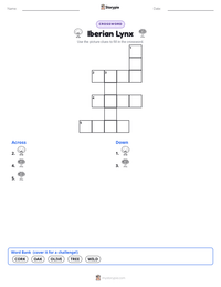 Iberian Lynx printable worksheet preview