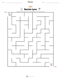 Iberian Lynx printable worksheet preview