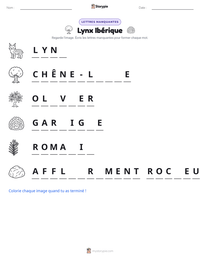 Aperçu de la feuille de travail imprimable Lynx Ibérique