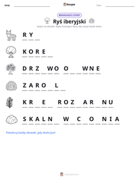 Podgląd drukowalnego arkusza ćwiczeń Ryś iberyjski