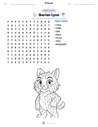 Iberian Lynx printable worksheet preview