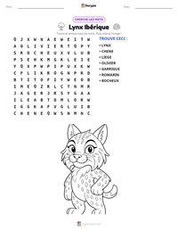 Aperçu de la feuille de travail imprimable Lynx Ibérique