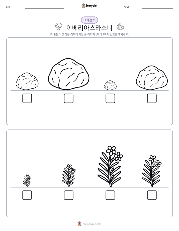 크기 순서