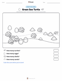 Green Sea Turtle printable worksheet preview