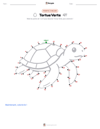 Aperçu de la feuille de travail imprimable Tortue verte
