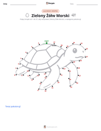 Podgląd drukowalnego arkusza ćwiczeń Żółw zielony