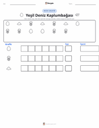 Yeşil Deniz Kaplumbağası yazdırılabilir çalışma sayfası önizlemesi