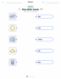 Tài liệu in sẵn Rùa biển xanh cho trẻ em