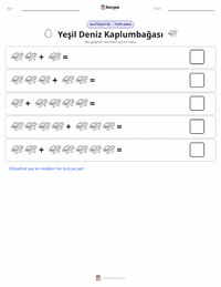 Yeşil Deniz Kaplumbağası yazdırılabilir çalışma sayfası önizlemesi