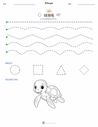 绿海龟 可打印工作表预览