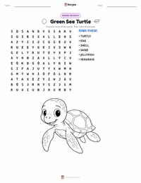 Green Sea Turtle printable worksheet preview