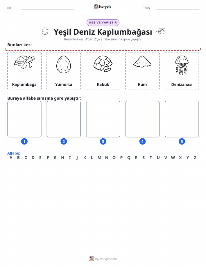 Kes & Yapıştır Alfabe
