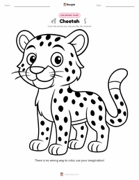 Cheetah coloring page for kids