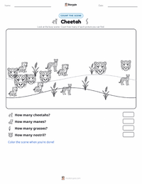 Cheetah printable worksheet preview