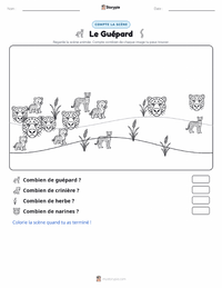 Aperçu de la feuille de travail imprimable Guépard