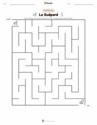 Aperçu de la feuille de travail imprimable Guépard