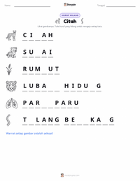Prabaca lembar kerja cetak Citah
