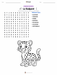 Aperçu de la feuille de travail imprimable Guépard