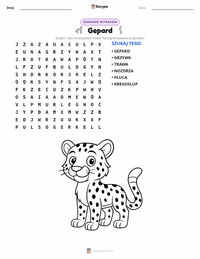 Podgląd drukowalnego arkusza ćwiczeń Gepard