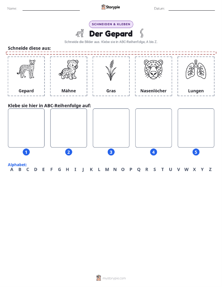 Schneiden & Einfügen Alphabet