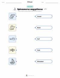Spinosaurus aegyptiacus printable worksheet for kids