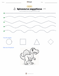 Spinosaurus aegyptiacus printable worksheet preview