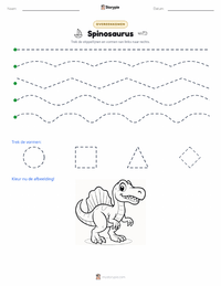 Spinosaurus aegyptiacus afdrukbare werkblad voorbeeld