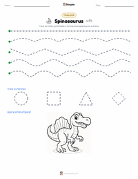 Prévia da folha de atividades imprimível Spinosaurus aegyptiacus